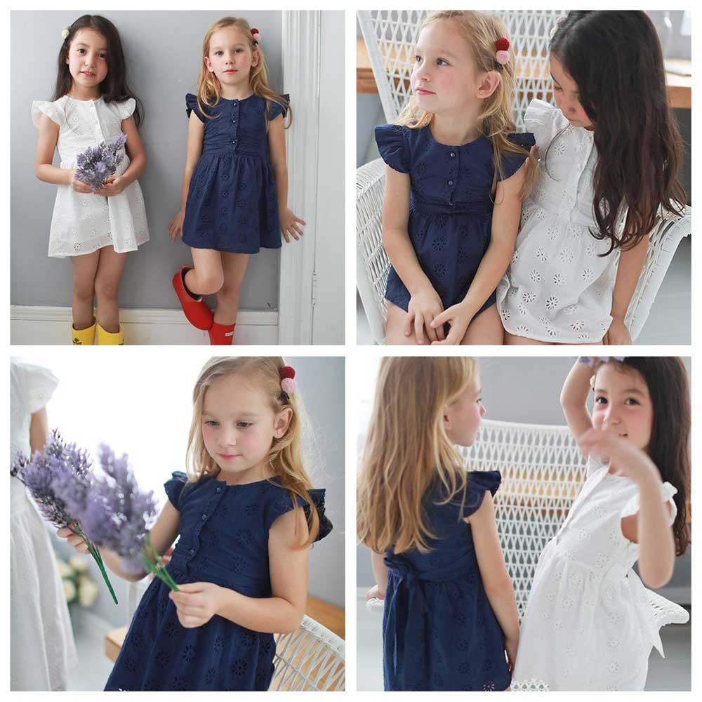 深藍色鏤空刺繡蕾絲花邊