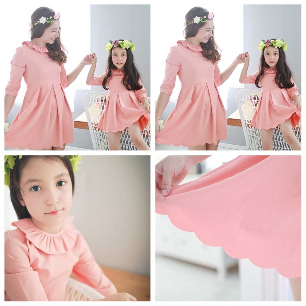 七分袖波浪裙襬