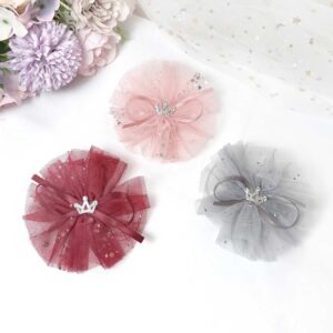 皇冠大蝴蝶結兒童髮夾｜三色禮盒裝，讓小公主每一天都閃閃動人｜北投之家