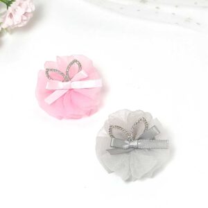 粉灰大蝴蝶結兒童髮夾｜雙色時尚款，日常與派對都適合｜北投之家